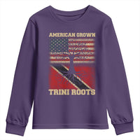 American Grown Trini Roots Youth Sweatshirt Trinidad and Tobago USA Flag Trinidadian Proud Us - Wonder Print Shop