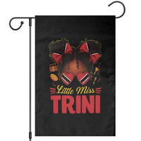 Little Miss Trinidad And Tobago Garden Flag Afro Black Messy Bun Girl Trini Flag Bow