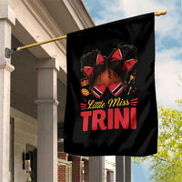 Little Miss Trinidad And Tobago Garden Flag Afro Black Messy Bun Girl Trini Flag Bow