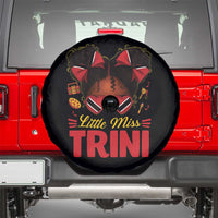 Little Miss Trinidad And Tobago Spare Tire Cover Afro Black Messy Bun Girl Trini Flag Bow