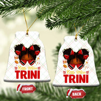 Little Miss Trinidad And Tobago Ceramic Ornament Afro Black Messy Bun Girl Trini Flag Bow