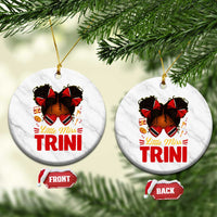 Little Miss Trinidad And Tobago Ceramic Ornament Afro Black Messy Bun Girl Trini Flag Bow