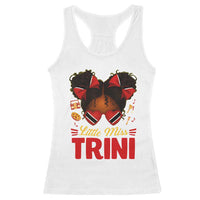 Little Miss Trinidad And Tobago Racerback Tank Top Afro Black Messy Bun Girl Trini Flag Bow