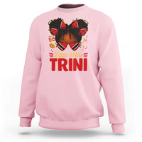 Little Miss Trinidad And Tobago Sweatshirt Afro Black Messy Bun Girl Trini Flag Bow