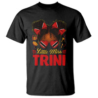 Little Miss Trinidad And Tobago T Shirt Afro Black Messy Bun Girl Trini Flag Bow