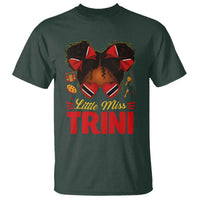 Little Miss Trinidad And Tobago T Shirt Afro Black Messy Bun Girl Trini Flag Bow