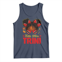Little Miss Trinidad And Tobago Tank Top Afro Black Messy Bun Girl Trini Flag Bow