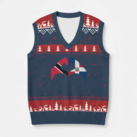 Trinidad and Tobago Dominican V-Neck Knit Sweater Vest Two Flags One Heart