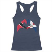 Trinidad and Tobago Dominican Racerback Tank Top Two Flags One Heart