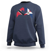 Trinidad and Tobago Dominican Sweatshirt Two Flags One Heart