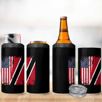 USA Trinidad and Tobago 4 in 1 Can Cooler Tumbler Retro Vintage American Trini Pride Flag