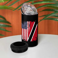 USA Trinidad and Tobago 4 in 1 Can Cooler Tumbler Retro Vintage American Trini Pride Flag
