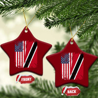 USA Trinidad and Tobago Ceramic Ornament Retro Vintage American Trini Pride Flag