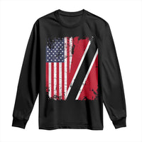 USA Trinidad and Tobago Long Sleeve Shirt Retro Vintage American Trini Pride Flag