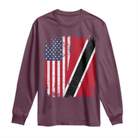 USA Trinidad and Tobago Long Sleeve Shirt Retro Vintage American Trini Pride Flag