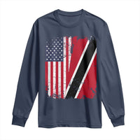USA Trinidad and Tobago Long Sleeve Shirt Retro Vintage American Trini Pride Flag