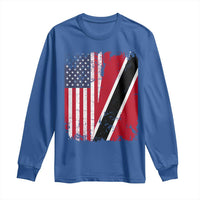 USA Trinidad and Tobago Long Sleeve Shirt Retro Vintage American Trini Pride Flag
