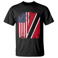 USA Trinidad and Tobago T Shirt Retro Vintage American Trini Pride Flag
