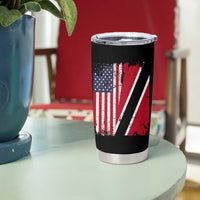 USA Trinidad and Tobago Tumbler Cup Retro Vintage American Trini Pride Flag
