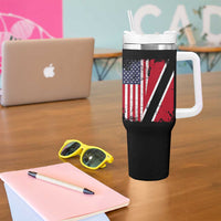 USA Trinidad and Tobago Tumbler With Handle Retro Vintage American Trini Pride Flag