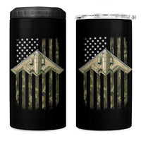 Retro Camo B2 Spirit 4 in 1 Can Cooler Tumbler B-2 Bomber Stealth Aircraft Camouflage US Flag Patriotic - Wonder Print Shop