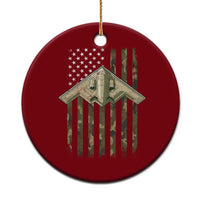 Retro Camo B2 Spirit Ceramic Ornament B-2 Bomber Stealth Aircraft Camouflage US Flag Patriotic - Wonder Print Shop