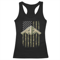 Retro Camo B2 Spirit Racerback Tank Top B-2 Bomber Stealth Aircraft Camouflage US Flag Patriotic - Wonder Print Shop