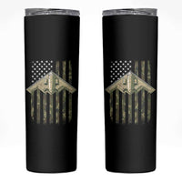 Retro Camo B2 Spirit Skinny Tumbler B-2 Bomber Stealth Aircraft Camouflage US Flag Patriotic - Wonder Print Shop