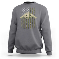 Retro Camo B2 Spirit Sweatshirt B-2 Bomber Stealth Aircraft Camouflage US Flag Patriotic - Wonder Print Shop
