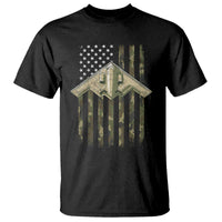 Retro Camo B2 Spirit T Shirt B-2 Bomber Stealth Aircraft Camouflage US Flag Patriotic - Wonder Print Shop