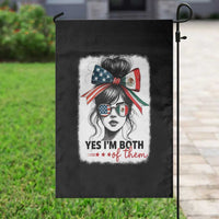 American Mexican Roots Garden Flag Messy Bun Mexico America Half American Flag - Wonder Print Shop