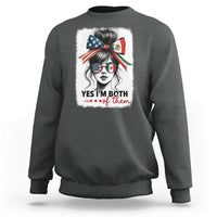 American Mexican Roots Sweatshirt Messy Bun Mexico America Half American Flag - Wonder Print Shop