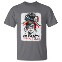 American Mexican Roots T Shirt Messy Bun Mexico America Half American Flag - Wonder Print Shop