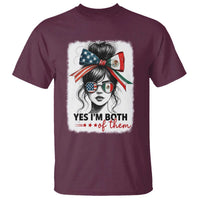 American Mexican Roots T Shirt Messy Bun Mexico America Half American Flag - Wonder Print Shop