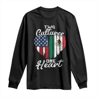 Mexican Roots Long Sleeve Shirt Mexican American Flag Two Cultures One Heart - Wonder Print Shop