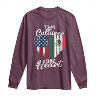 Mexican Roots Long Sleeve Shirt Mexican American Flag Two Cultures One Heart - Wonder Print Shop