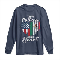 Mexican Roots Long Sleeve Shirt Mexican American Flag Two Cultures One Heart - Wonder Print Shop