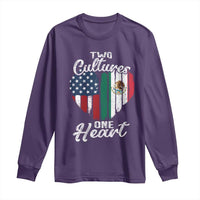 Mexican Roots Long Sleeve Shirt Mexican American Flag Two Cultures One Heart - Wonder Print Shop