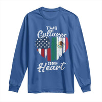 Mexican Roots Long Sleeve Shirt Mexican American Flag Two Cultures One Heart - Wonder Print Shop