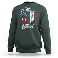 Mexican Roots Sweatshirt Mexican American Flag Two Cultures One Heart - Wonder Print Shop