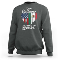 Mexican Roots Sweatshirt Mexican American Flag Two Cultures One Heart - Wonder Print Shop