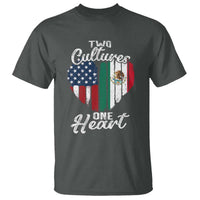 Mexican Roots T Shirt Mexican American Flag Two Cultures One Heart - Wonder Print Shop