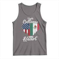 Mexican Roots Tank Top Mexican American Flag Two Cultures One Heart - Wonder Print Shop