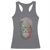 Mexico Coat of Arms Skull Racerback Tank Top Eagle Mexican Flag Mexico Heritage Roots - Wonder Print Shop