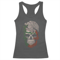 Mexico Coat of Arms Skull Racerback Tank Top Eagle Mexican Flag Mexico Heritage Roots - Wonder Print Shop