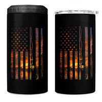 American Flag Fishing 4 in 1 Can Cooler Tumbler Fish Fisher Fisherman Fishing Rod Sunset - Wonder Print Shop