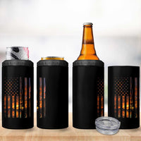 American Flag Fishing 4 in 1 Can Cooler Tumbler Fish Fisher Fisherman Fishing Rod Sunset - Wonder Print Shop