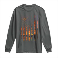 American Flag Fishing Long Sleeve Shirt Fish Fisher Fisherman Fishing Rod Sunset - Wonder Print Shop