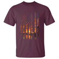 American Flag Fishing T Shirt Fish Fisher Fisherman Fishing Rod Sunset - Wonder Print Shop