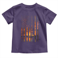 American Flag Fishing Toddler T Shirt Fish Fisher Fisherman Fishing Rod Sunset - Wonder Print Shop